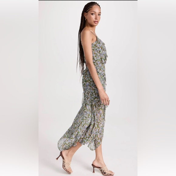 NEW $698 Veronica Beard AVENEL DRESS COLOR FOREST ARMY MULTI, 100% Silk - Picture 3 of 12